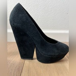 Genuine Suede Steve by Steve Madden Chunky Platform Heels